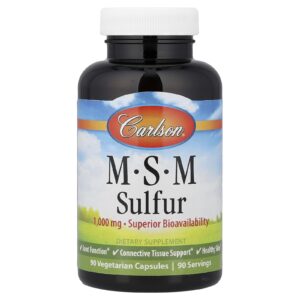 Carlson Enxofre e MSM 90 Cápsulas Vegetarianas