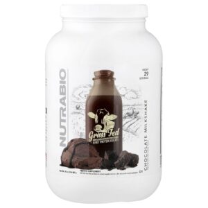 NutraBio Isolado de Proteína Whey Alimentada com Grama Milkshake de Chocolate 907 g (2 lb)