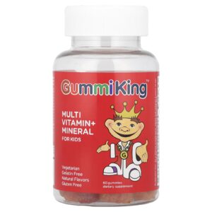 GummiKing Multivitamínico + Mineral para Crianças Uva Limão Laranja Morango e Cereja 60 Gomas