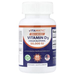 Vitamatic Vitamina D3 1.250 mcg (50.000 UI) 60 Cápsulas Vegetais