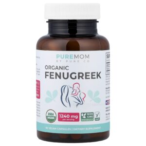 Pure Co. Pure Mom Fenacho Orgânico 60 Cápsulas Veganas (620 mg por Cápsula)