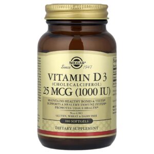 Solgar Vitamina D3 25 mcg (1.000 UI) 100 Cápsulas Softgel