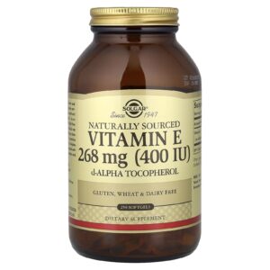 Solgar Vitamina E de Origem Natural 268 mg (400 UI) 250 Cápsulas Softgel