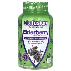 VitaFusion Sabugueiro Com Vitaminas C e D para Suporte Imunológico Fruto Silvestre Natural 90 Gomas