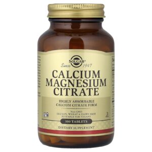 Solgar Citrato de Cálcio e Magnésio 100 Comprimidos
