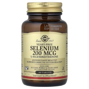 Solgar Selênio sem fermento 200 mcg 100 comprimidos