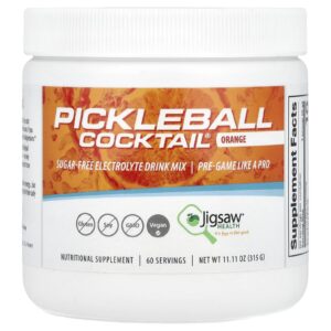 Jigsaw Health Pickleball Cocktail® Mistura para Bebida de Eletrólitos sem Açúcar Laranja 315 g (1111 oz)