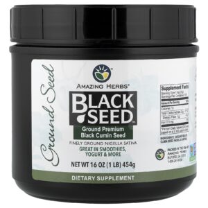Amazing Herbs Black Seed™ Semente de Cominho Preto Premium Moída 454 g (1 lb)