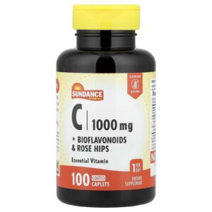 Sundance Vitamins Vitamina C + Bioflavonoides e Rosa-Mosqueta 100 Cápsulas Revestidas