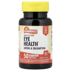 Sundance Vitamins Saúde Ocular Luteína e Zeaxantina 50 Cápsulas Softgel de Liberação Rápida