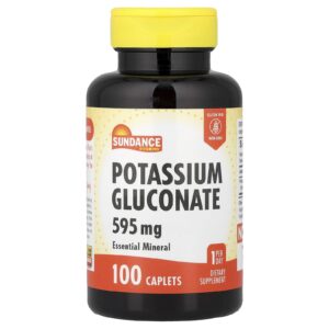 Sundance Vitamins Gluconato de Potássio 595 mg 100 Cápsulas