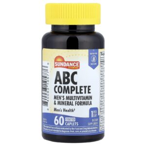 Sundance Vitamins Fórmula Multivitamínica e Mineral Completa ABC para Homens 60 Cápsulas Revestidas