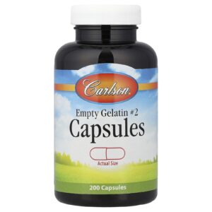 Carlson Cápsulas de Gelatina Vazias # 2 200 Cápsulas