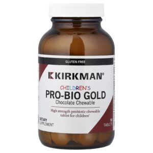 Kirkman Labs Pro-Bio Gold Chocolate para Crianças 90 Comprimidos