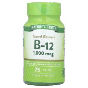 Natures Truth Vitaminas Liberação de Tempo B-12 1.000 mcg 75 Comprimidos