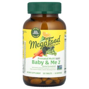 MegaFood Baby & Me 2™ Multivitamínico Pré-Natal 120 Comprimidos