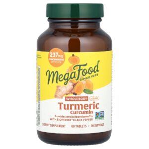 MegaFood Minis de Curcumina de Cúrcuma para o Corpo Inteiro 60 Comprimidos