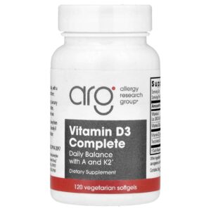 Allergy Research Group Vitamina D3 Completa 120 Cápsulas Softgel Vegetarianas