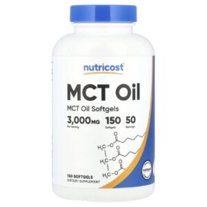 Nutricost Óleo TCM 150 Cápsulas Softgel (1.000 mg por Cápsula Softgel)