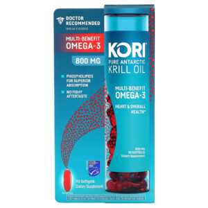 Kori Óleo de Krill Antártico Puro Ômega-3 Multibenefício 90 Cápsulas Softgel