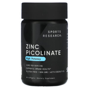 Sports Research Picolinato de Zinco 50 mg 60 Cápsulas Softgel