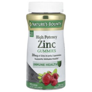 Natures Bounty Gomas de Zinco Alta Potência Frutos Silvestres Mistos 70 Gomas (15 mg por Goma)