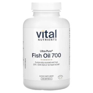 Vital Nutrients Ultrapuro Óleo de Peixe 700 Limão 120 Cápsulas Softgel