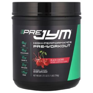 JYM Supplement Science Pre JYM® Pré-Treino de Alto Desempenho Cereja Negra 780 g (17 lb)