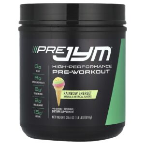 JYM Supplement Science Pré JYM Pré-treino de Alto Desempenho Sorvete Rainbow 810 g (18 lb)