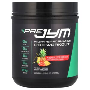 JYM Supplement Science Pré JYM Pré-treino de Alto Desempenho Abacaxi e Morango 780 g (17 lbs)
