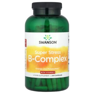 Swanson Super Stress B-Complex com Vitamina C 240 Cápsulas