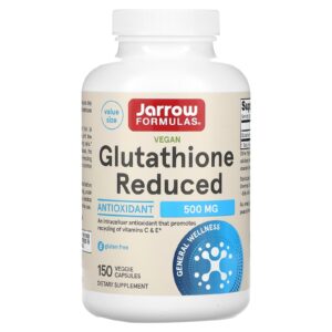 Jarrow Formulas Glutationa Reduzida 500 mg 150 Cápsulas Vegetais