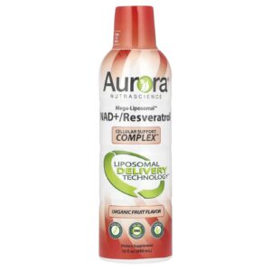 Aurora Nutrascience Mega-Liposomal™ NAD+ Resveratrol Frutas Orgânicas 480 ml (16 fl oz)