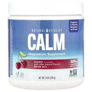 Natural Vitality CALM® Mistura para Bebida de Suplemento de Magnésio Cereja 226 g (8 oz)