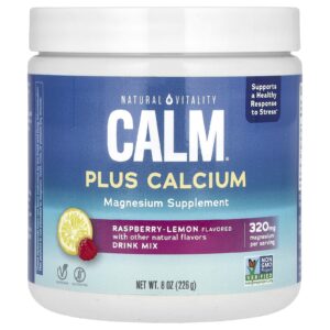 Natural Vitality CALM Mais Cálcio Framboesa e Limão 226 g (8 oz)
