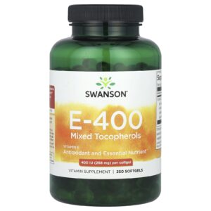 Swanson Tocoferóis Mistos de Vitamina E 400 UI 250 Cápsulas Softgel