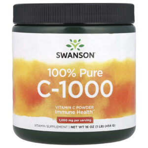 Swanson 100% Pure C-1000 Vitamina C em Pó 454 g (16 oz)