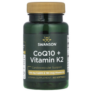 Swanson CoQ10 + Vitamina K2 60 Cápsulas Softgel