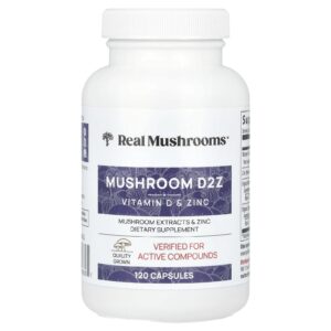 Real Mushrooms Cogumelo D2Z D2 / Beta Glucan / Zinco 120 Cápsulas