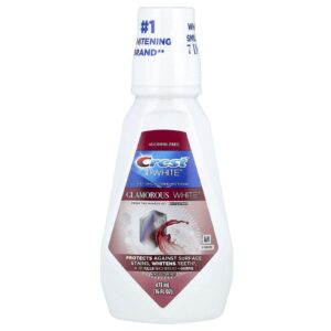 Crest 3D White™ Enxaguante Bucal para Clareamento Multivitamínico Glamorous White™ Sem Álcool Menta Ártica 473 ml (16 fl oz)