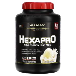 ALLMAX Hexapro™ Refeição Magra com Alto Teor de Proteína Baunilha Francesa 227 kg (5 lb)
