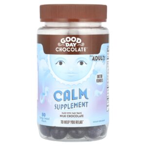 Good Day Chocolate Calm Supplement Para Adultos Chocolate ao Leite 80 Unidades Revestidas com Doce