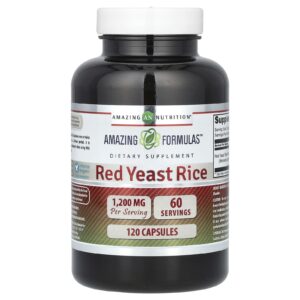 Amazing Nutrition Levedura de Arroz Vermelho 120 Cápsulas (600 mg por Cápsula)