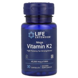 Life Extension Mega Vitamina K2 45.000 mcg 30 Cápsulas