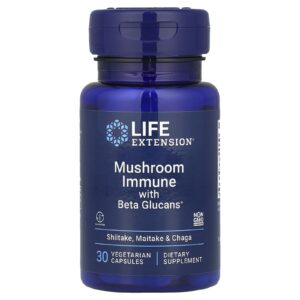 Life Extension Cogumelos para Imunidade com Betaglucanos 30 Cápsulas Vegetarianas
