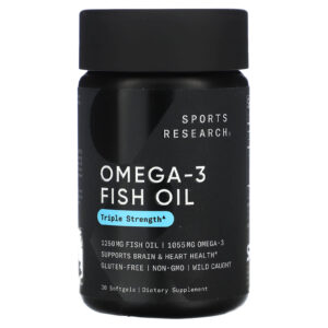 Sports Research Óleo de Peixe Ômega-3 Potência Tripla 30 Cápsulas Softgel