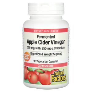 Natural Factors Vinagre de Maçã Fermentado 500 mg 90 Cápsulas Vegetarianas