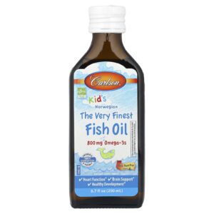 Carlson Kids Norwegian The Very Finest Fish Oil Just Peachie 800 mg 200 ml (67 fl oz)