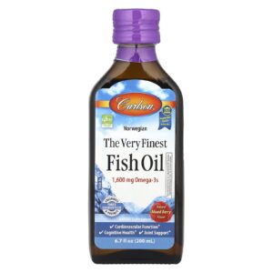 Carlson Norwegian The Very Finest Fish Oil Sabor Natural de Limão 1.600 mg 200 ml (67 fl oz)