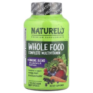 NATURELO Multivitamínico Completo para Alimentos Integrais + Mistura Imunológica 60 Cápsulas Vegetarianas